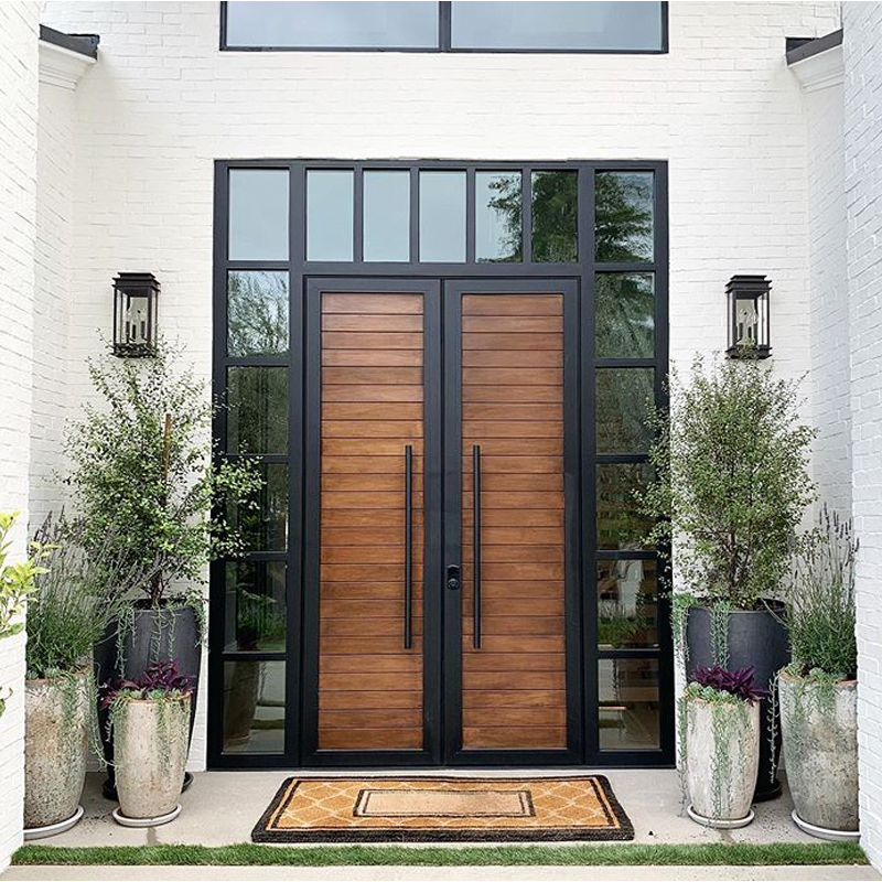 High Quality Stainless Steel Frame Cherry Wood Front Door Nepal 