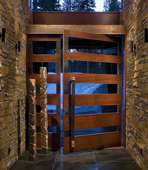 Beautiful Wooden Glass Decorative Front Door Nepal 