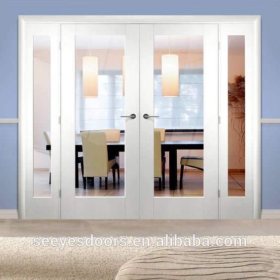 Swing Open Wood Frame Glass/Tuffen  Door Nepal For Living Room Balcony