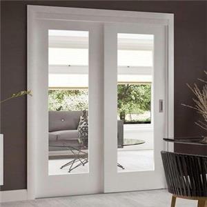Modern White Tempered Glass Sliding Interior Hanging Door