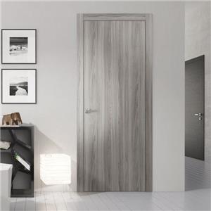 Interior Grey Color Wooden Door For Bedroom