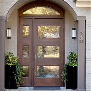 Customized Modern Composite Wood Entry Front Door Nepal  with Glass