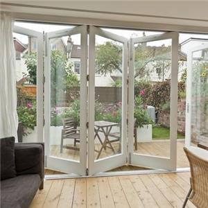 Nordic Style White Color Aluminum Profile Glass Outside Patio Doors