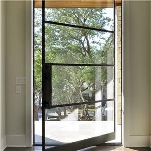 Industrial Simple 180mm Aluminum Frame Laminted Glass Pivot Door Nepal