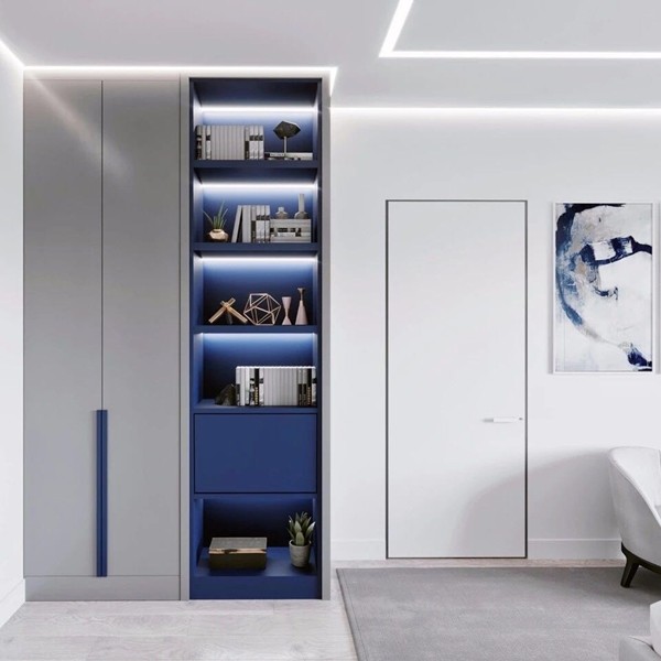 Luxury Simple Designs Interior MDF White Flush Hidden Door