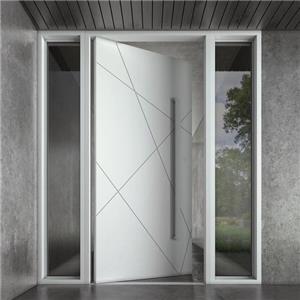 Custom sizes aluminum pivot entrnce door with decorative line