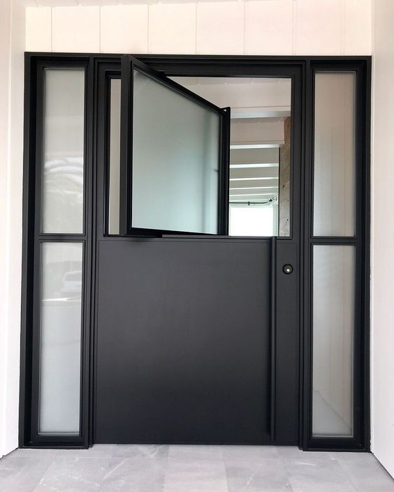 Insulated black frame laminated glass pivot entry door for home Manufacturers, Insulated black frame laminated glass pivot entry door for home Factory, Supply Insulated black frame laminated glass pivot entry door for home