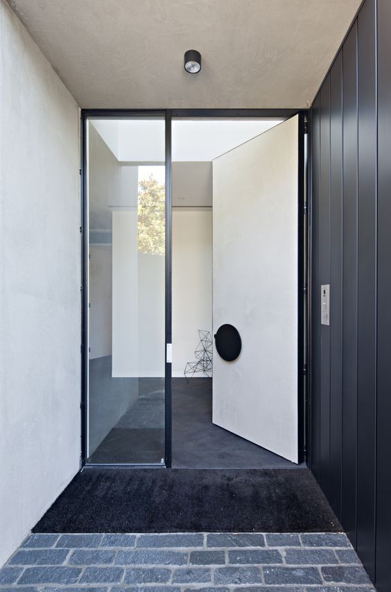 China White Simple Designs Thermal Break Pivot Entrance Door with Glazed Manufacturers, China White Simple Designs Thermal Break Pivot Entrance Door with Glazed Factory, Supply China White Simple Designs Thermal Break Pivot Entrance Door with Glazed