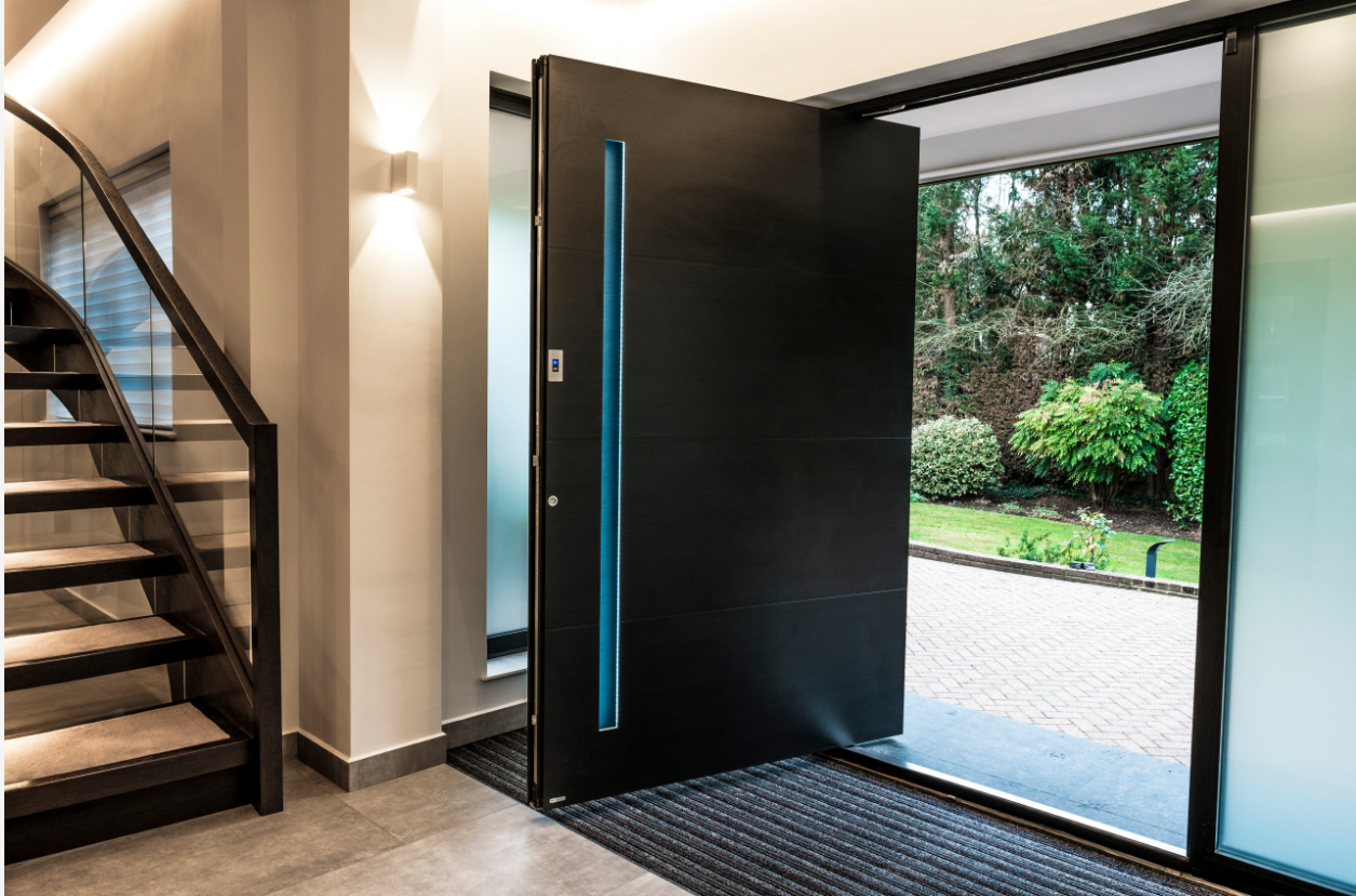 Hotel Building Huge Stainless Steel Front Door Nepal  with Sidelight