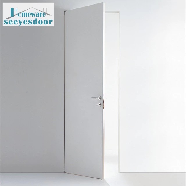 Finished Surface White Solid Wood HDF Interior Flush Door