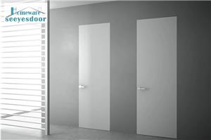 Moden wood hidden door in wall panel