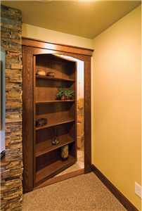 High quality solid wood secret door bookcase in wall designs